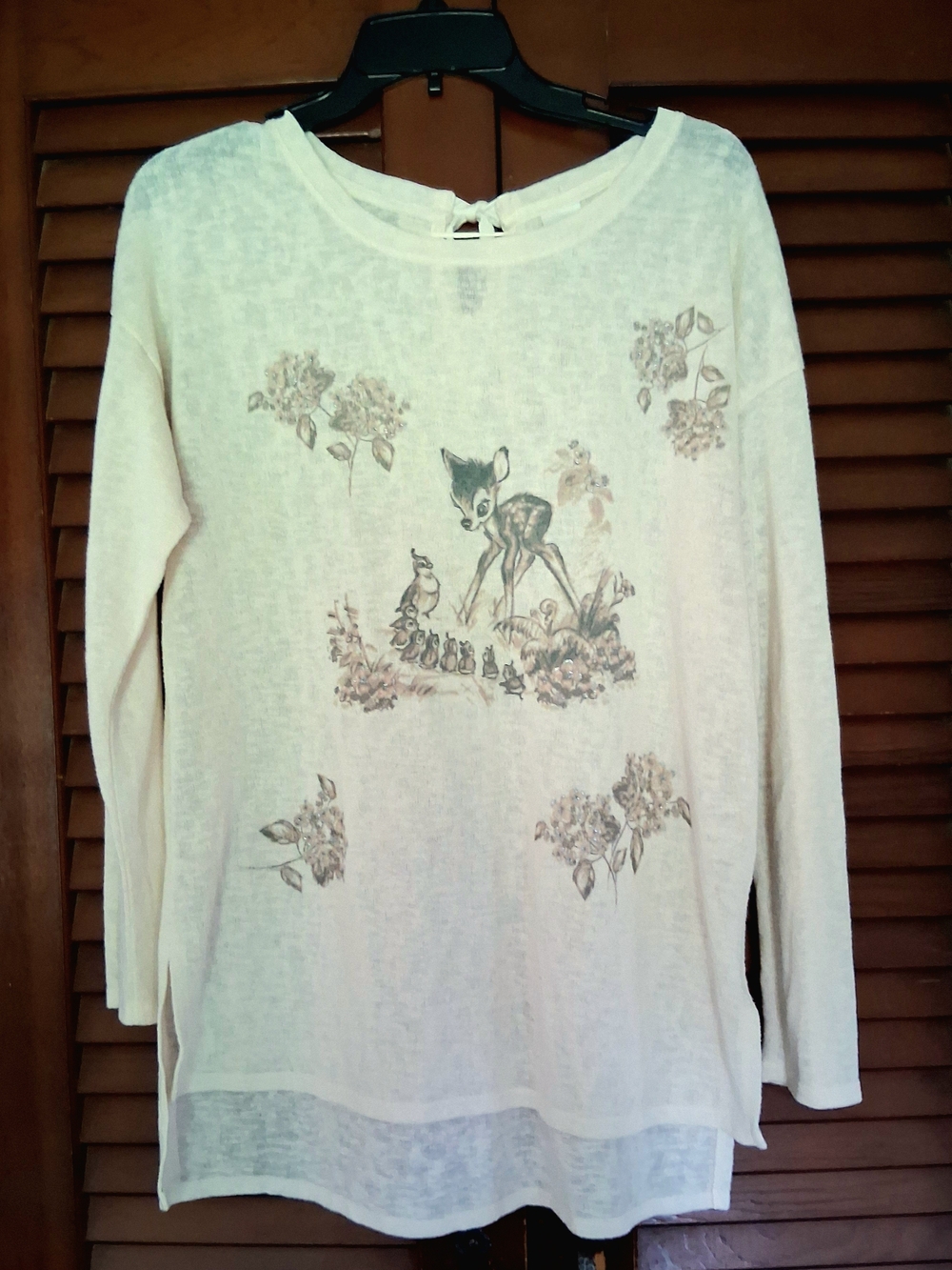 Women's Cream Long-Sleeve Graphic Top - Bambi Print By Disney